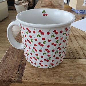 Cherry Patterned White Mug